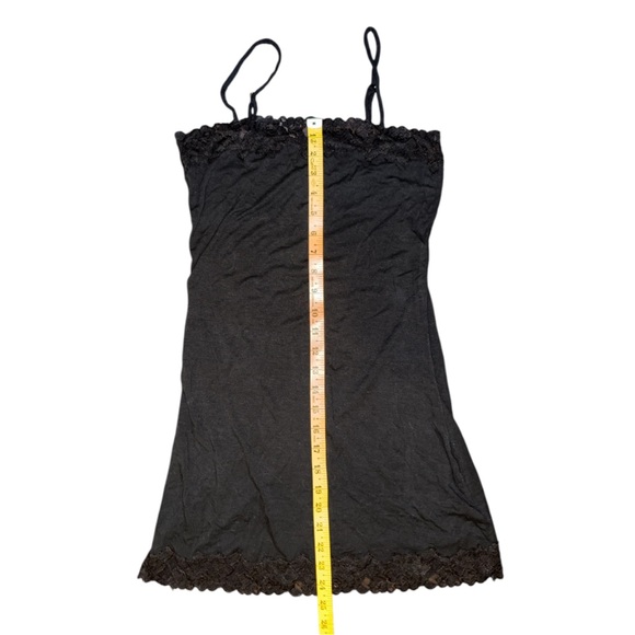 Black Mini Dress With Lace Trim - Picture 11 of 14